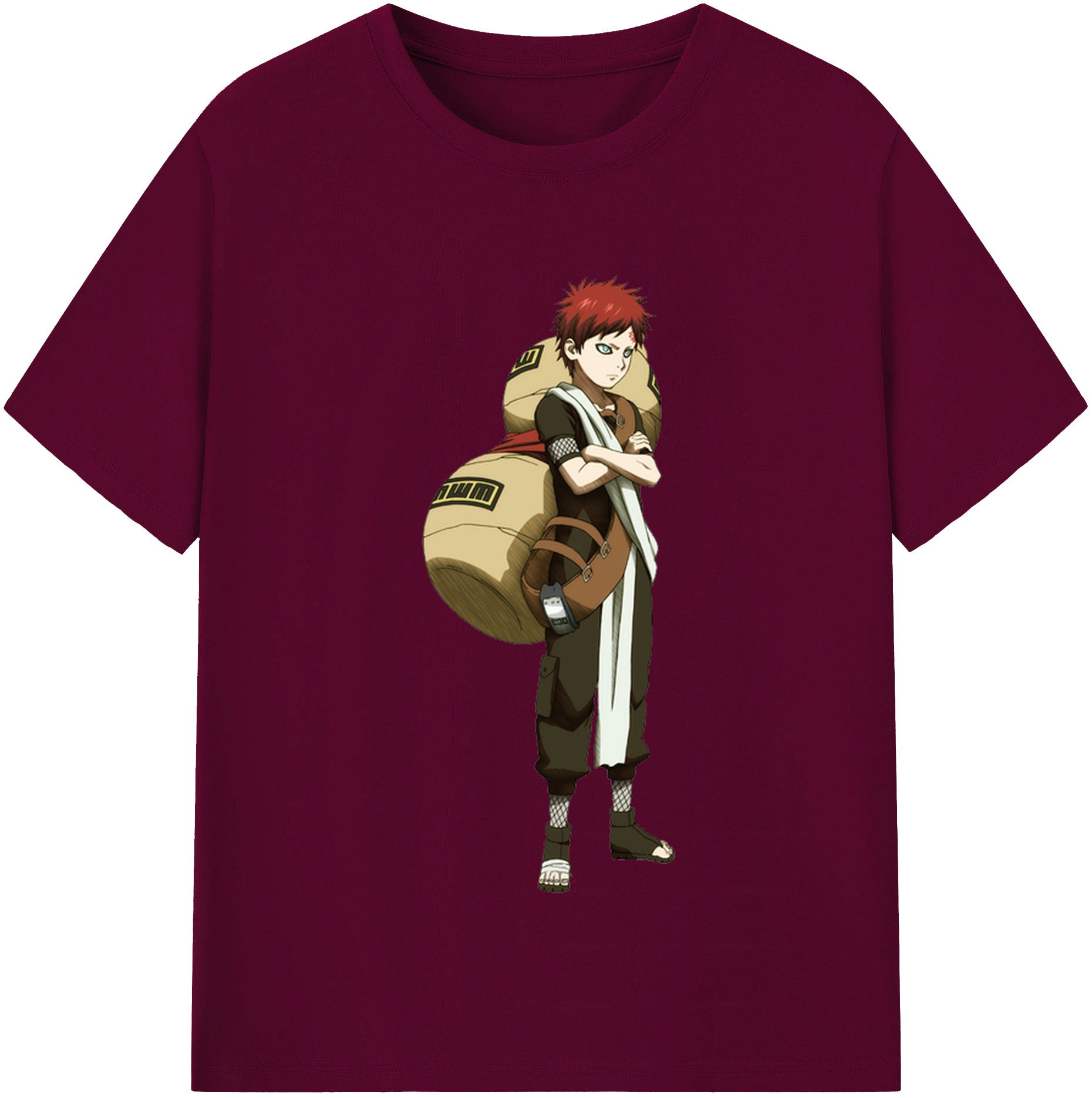 （画像用） NARUTO -ナルト- ガアラ Gaara レディースカジュアルプリントTシャツ（綿100％）